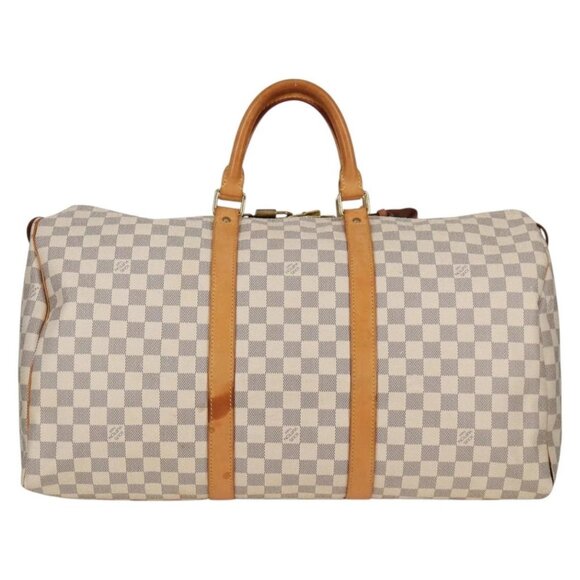 LOUIS VUITTON Damier Azur Keepall 50 Boston Bag N41430 LV Auth 136686V - Picture 2 of 16